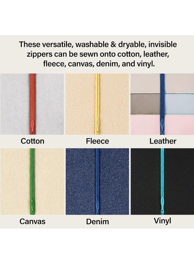 Mandala Crafts #3 Assorted Hidden Invisible Zippers for Sewing and Crafts, 100 PCs 4 Inch Coil Zippers Supplies for DIY Tailoring Projects - Image 5